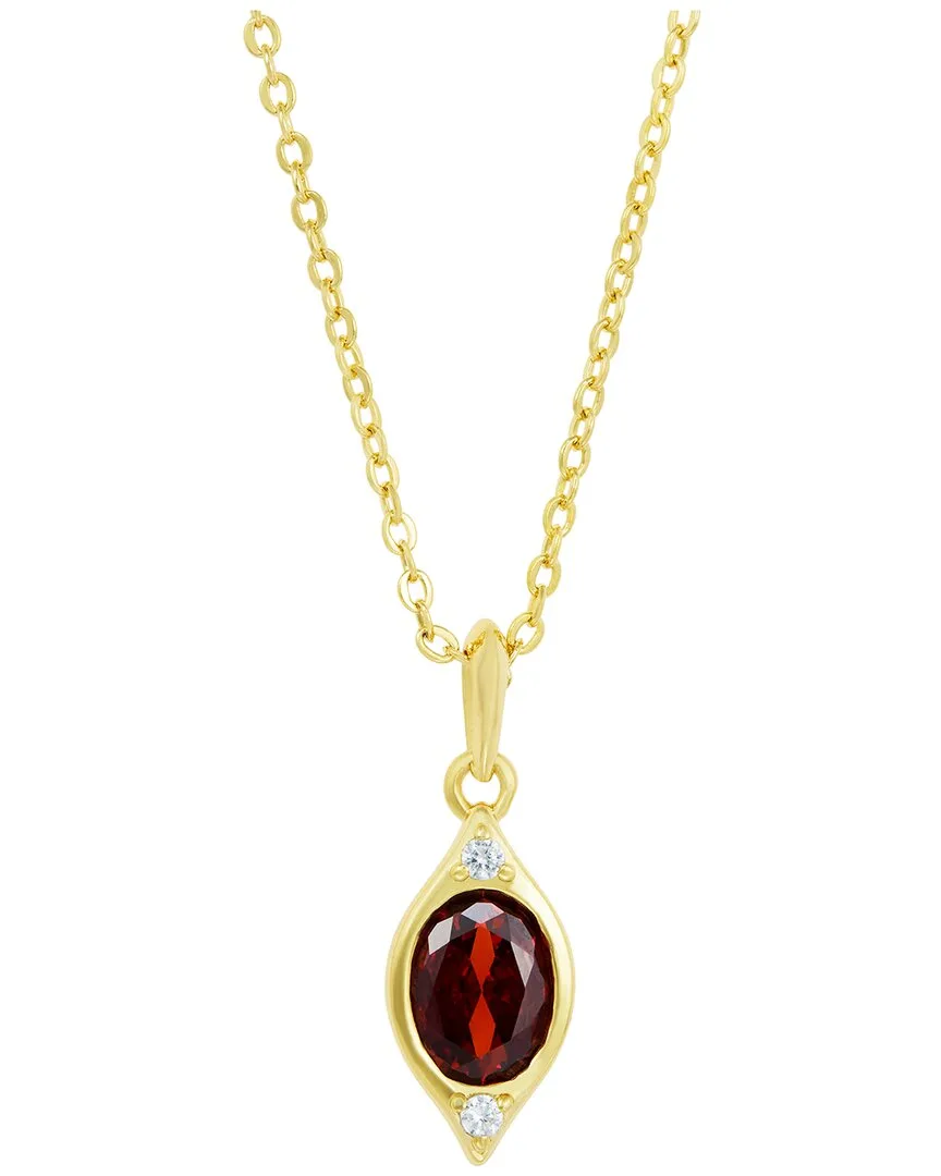 14K Plated Cz Pendant Necklace by Savvy Cie