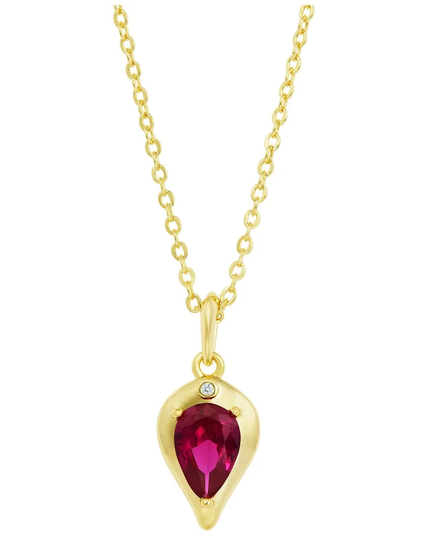 14K Plated Cz Pendant Necklace