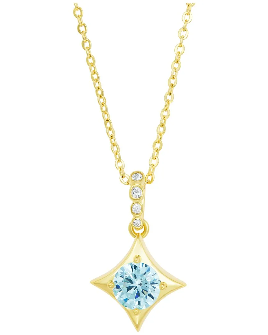 14K Plated Cz Pendant Necklace