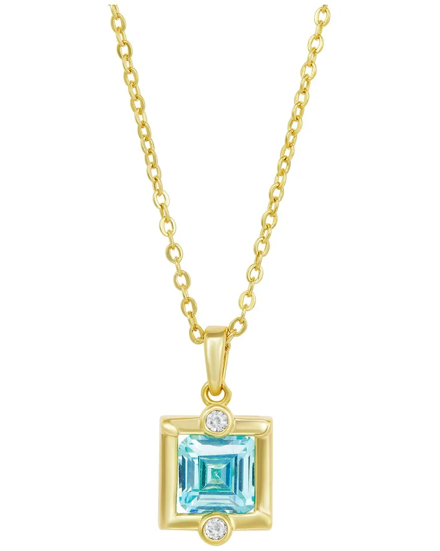 14K Plated Cz Pendant Necklace by Savvy Cie