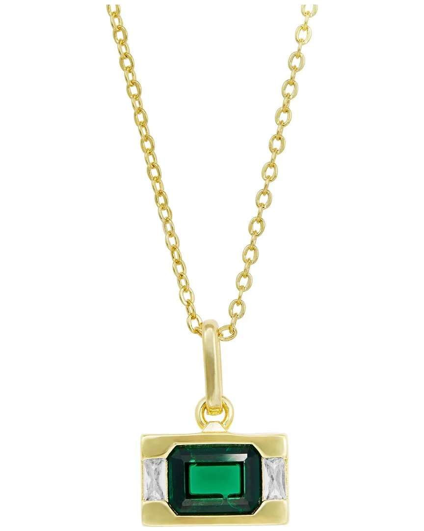 14K Plated Cz Pendant Necklace by Savvy Cie