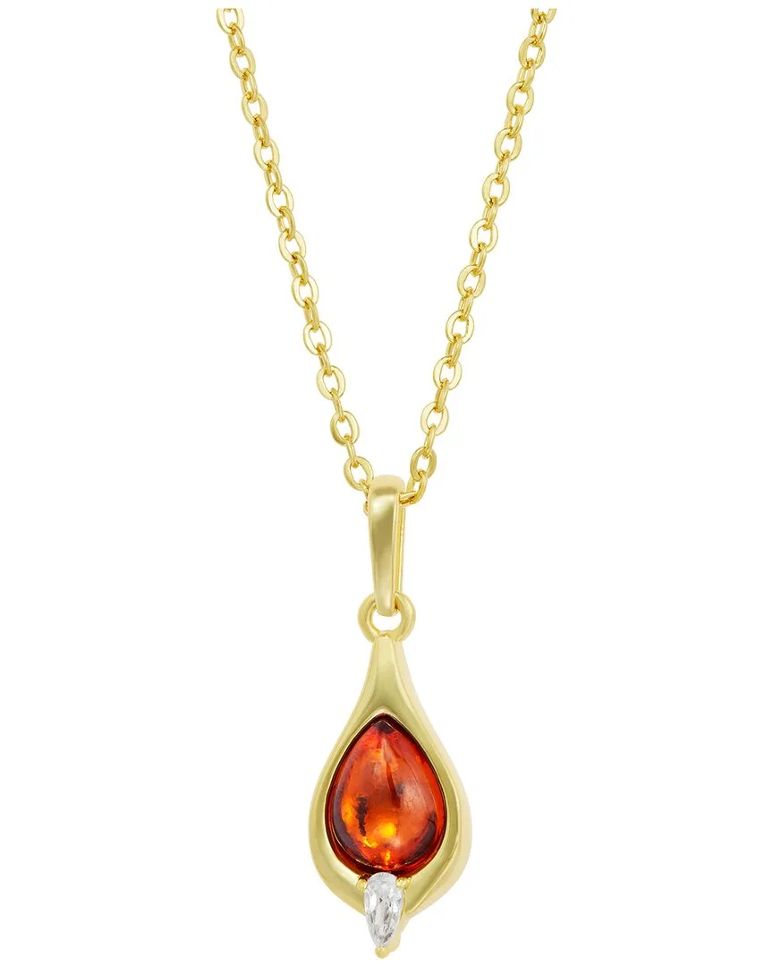 14K Plated Cz Pendant Necklace by Savvy Cie