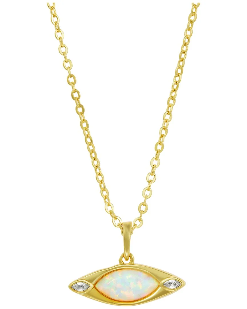 14K Plated Cz Pendant Necklace by Savvy Cie