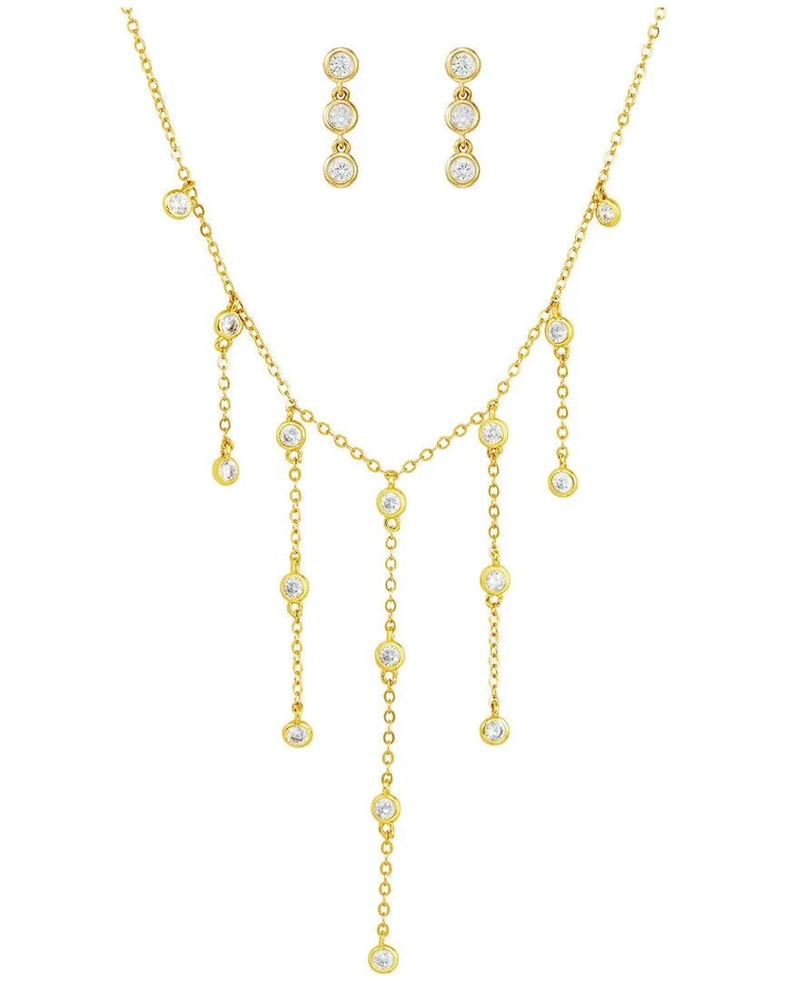 14K Plated CZ Statement Set by Savvy Cie