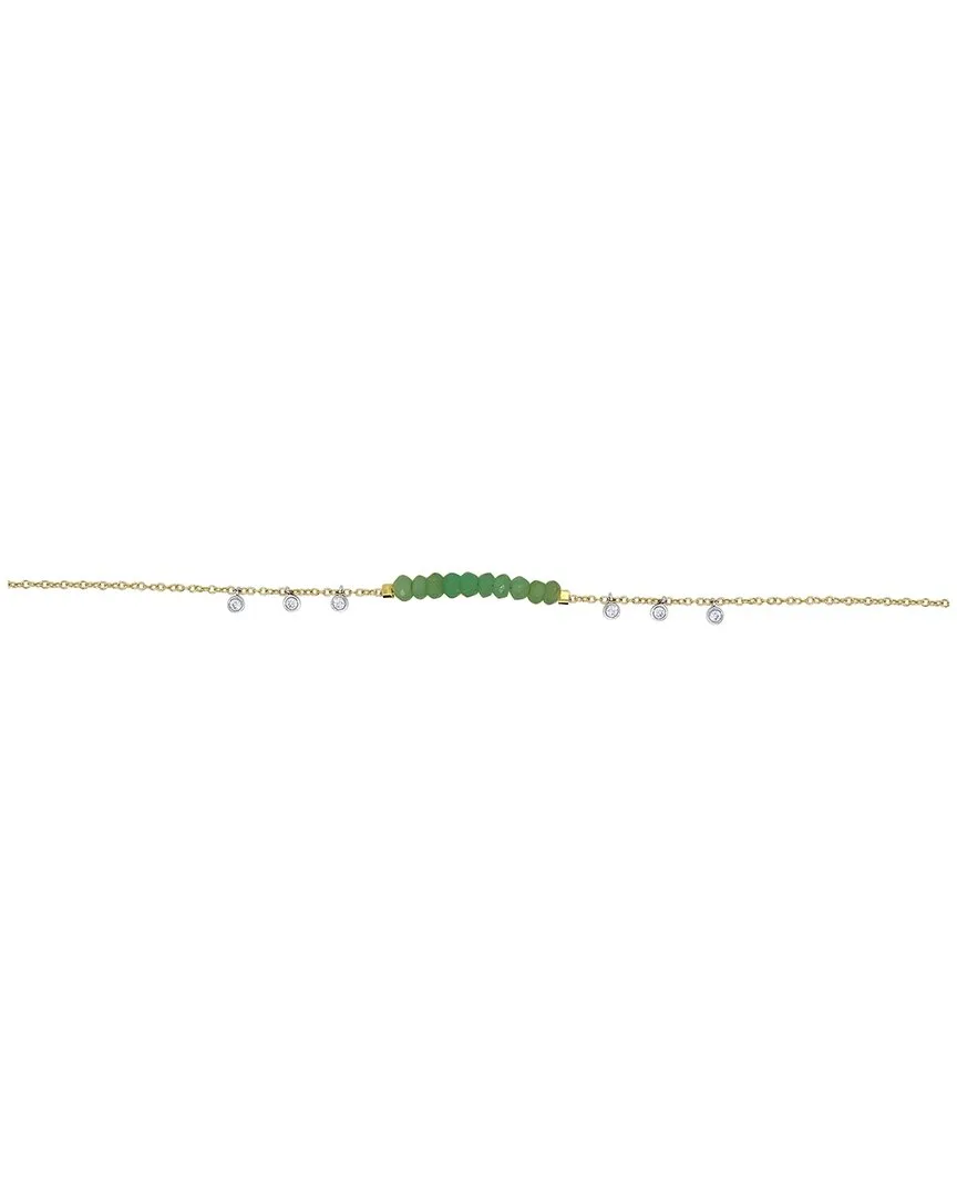 14K 0.21 ct. tw. Diamond & Amazonite Bracelet by Meira T