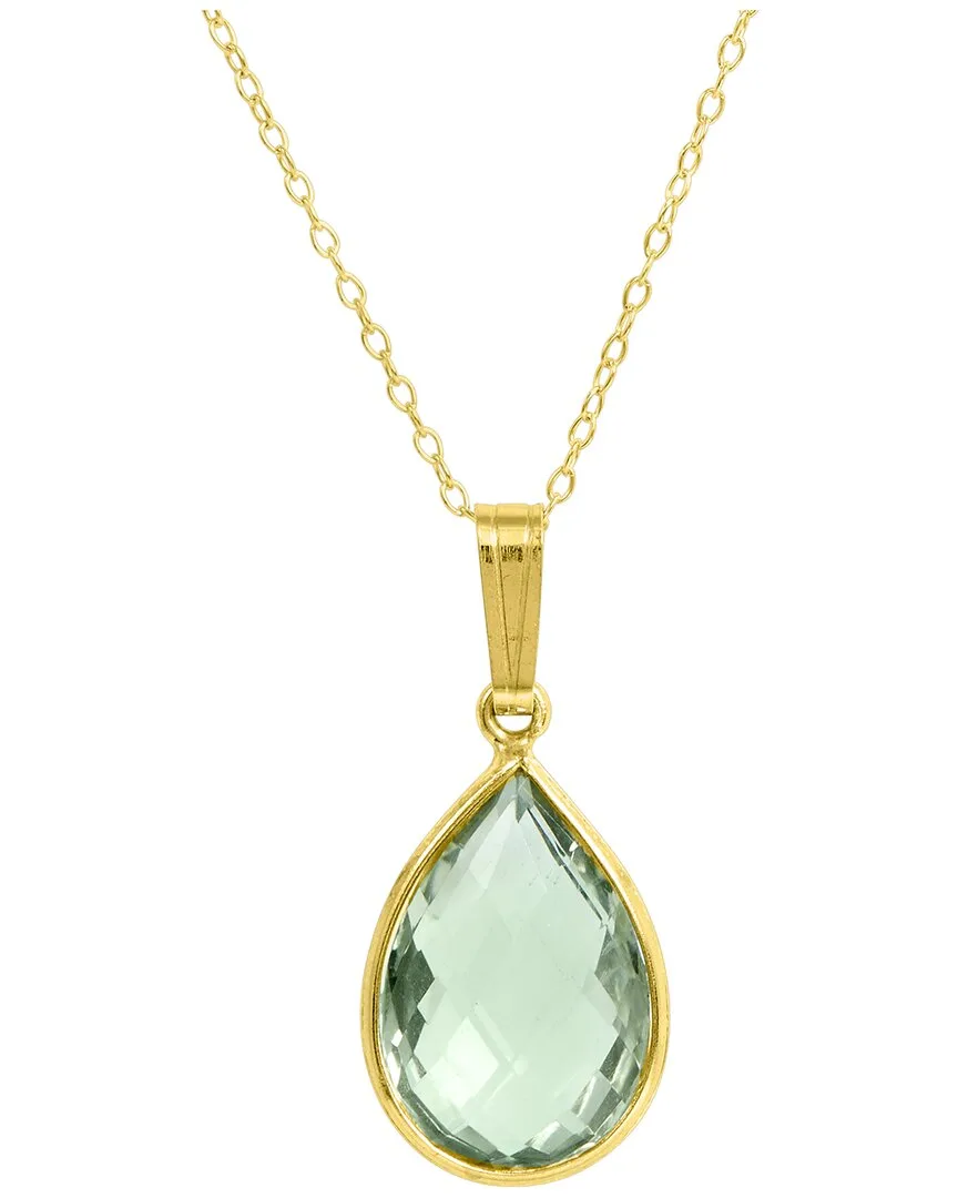 Silver 6.25 ct. tw. Green Amethyst Pendant Necklace