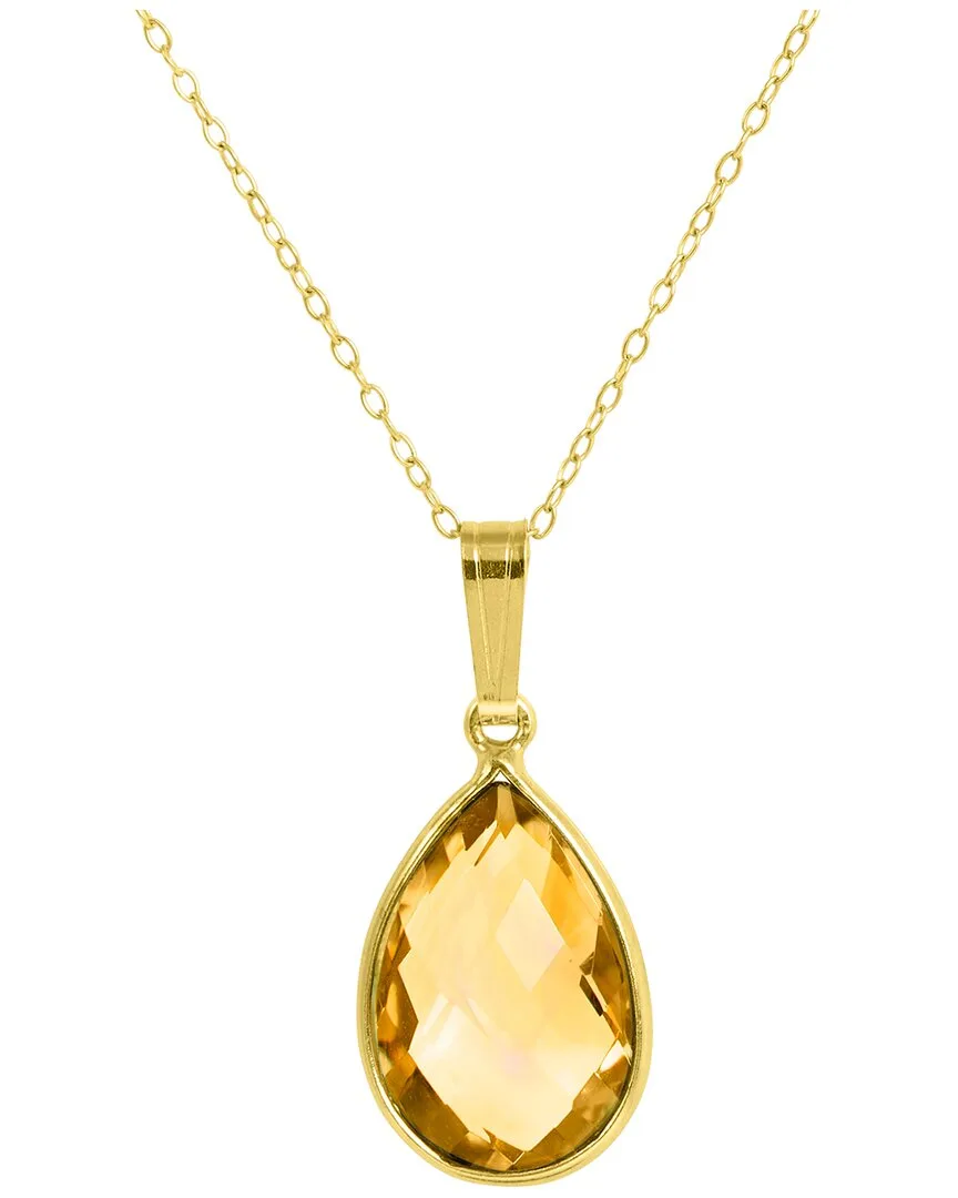 Silver 6.25 ct. tw. Citrine Pendant Necklace by Savvy Cie