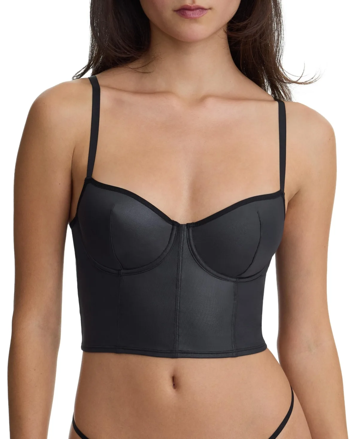 Late Night Faux Leather Corset Cami Bra Top by Skarlett Blue