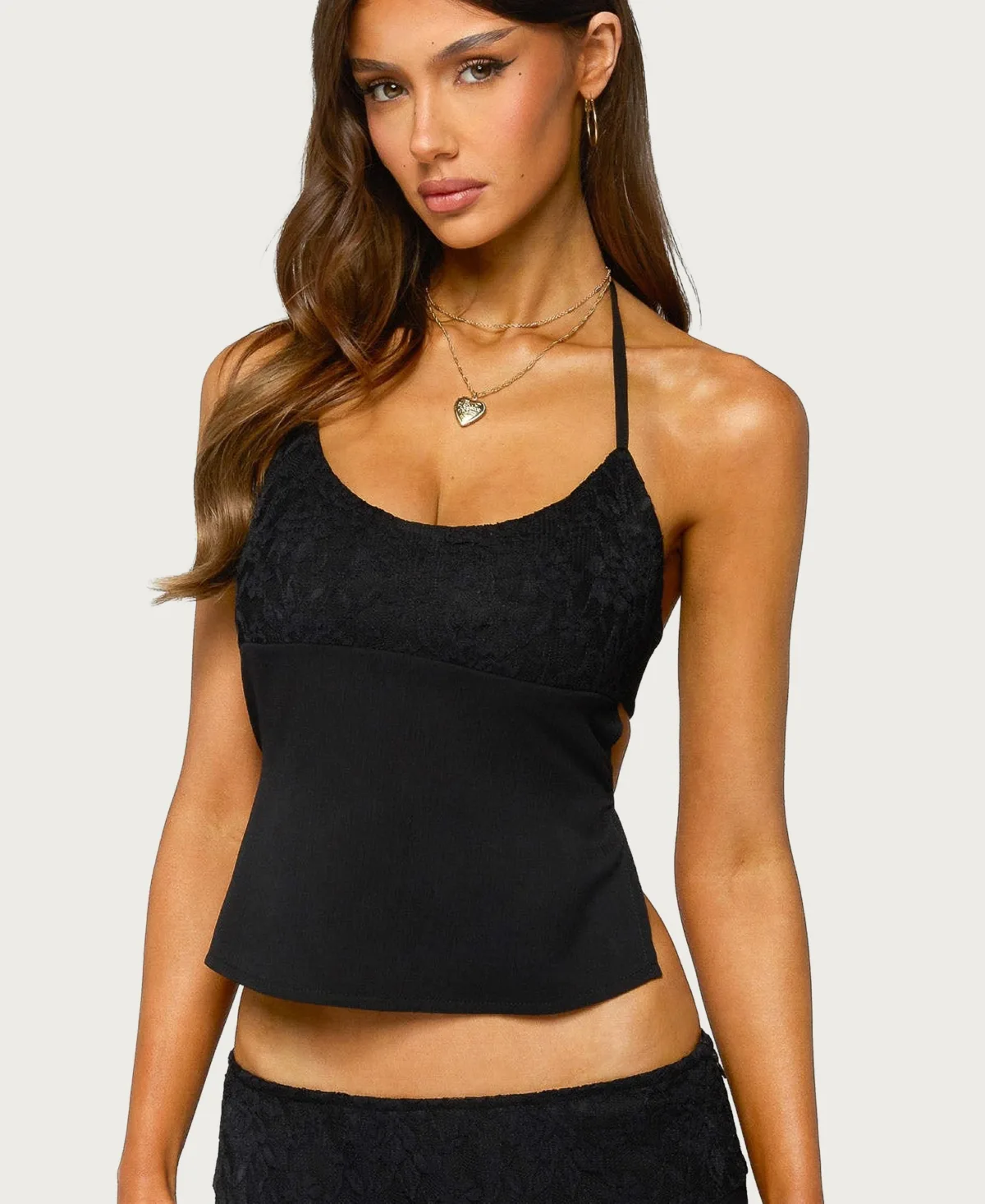 Evia Lacey Backless Halter Top by Edikted