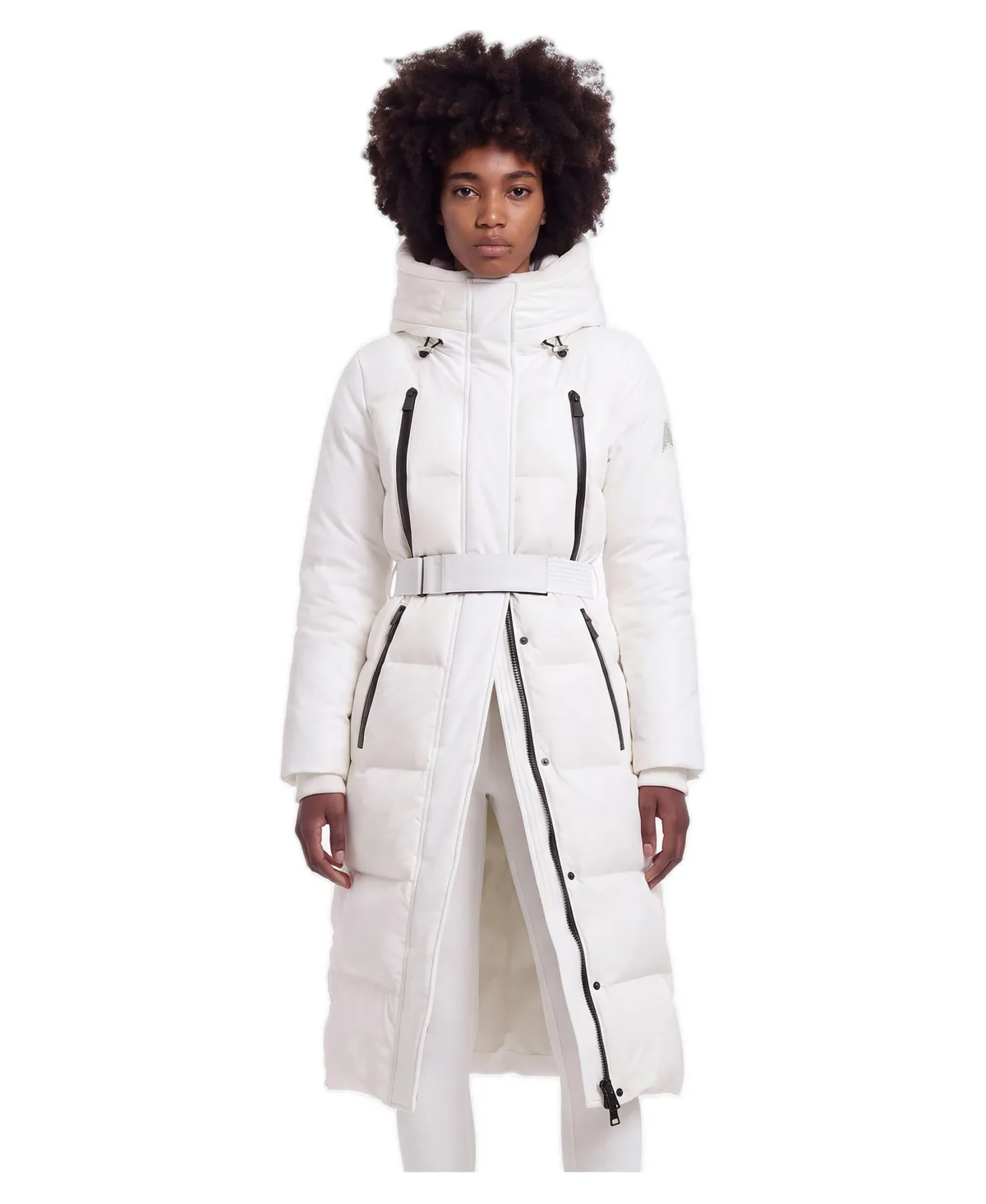 Valezia Belted Hooded Maxi-Length Puffer Coat by Alpenhaus