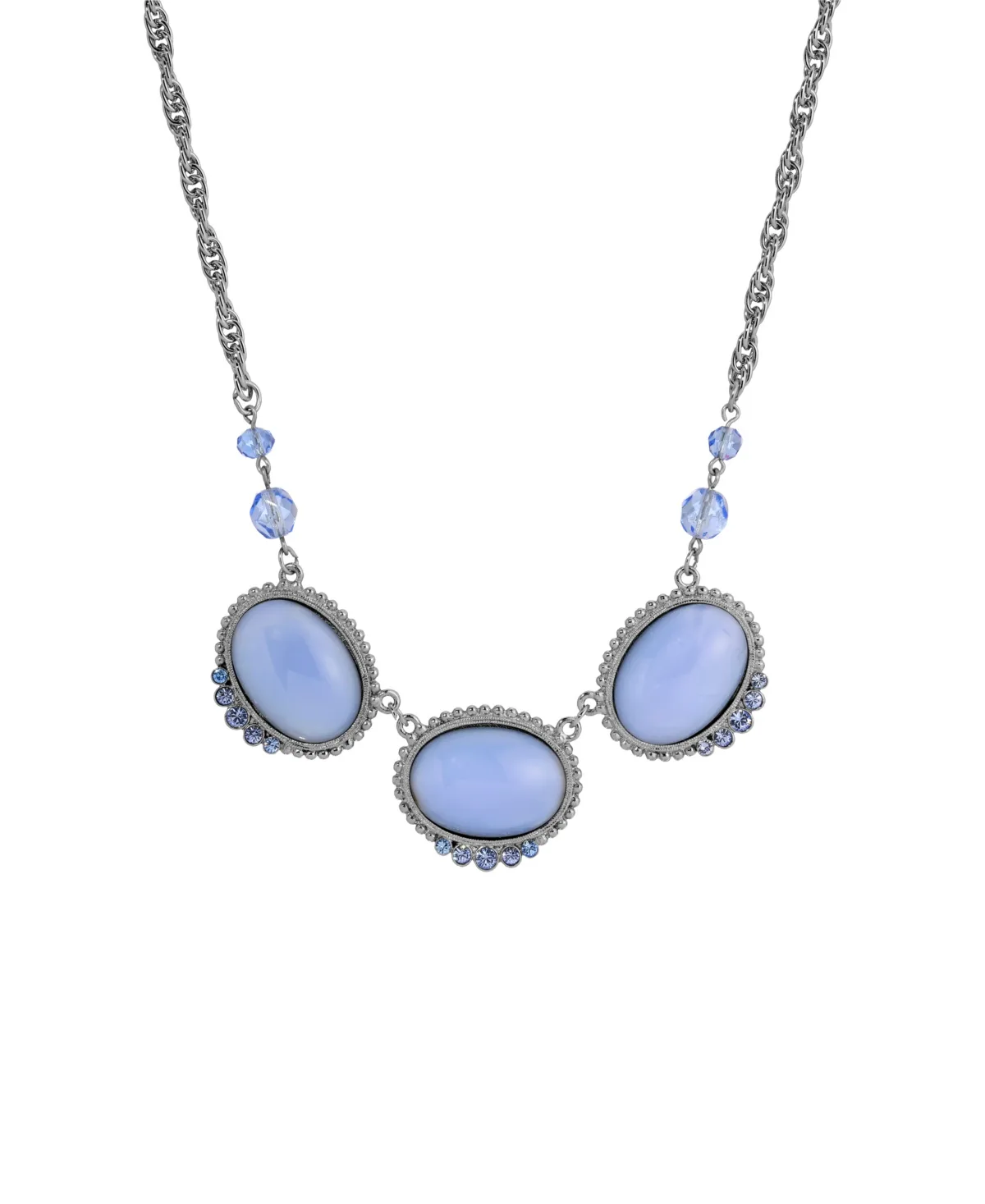 Moonstone and Crystal Oval Necklace by 2028