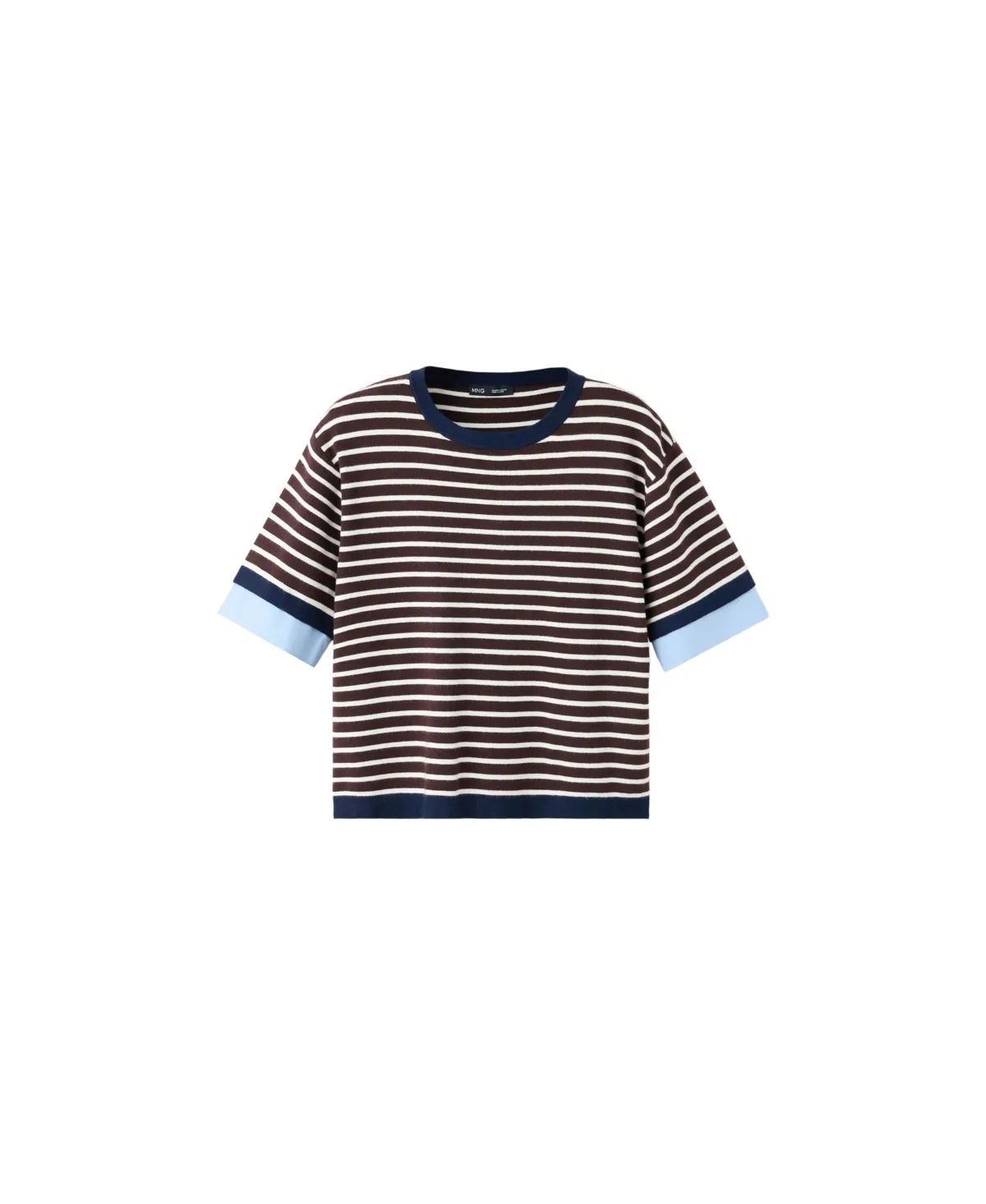 Layered Knit Shirt Crewneck Short-Sleeve Sweater by Mango