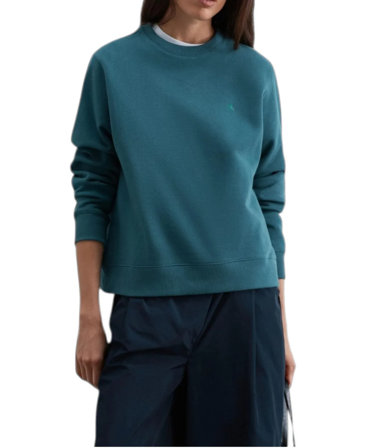 Basic Cotton Crewneck Long-Sleeve Sweatshirt