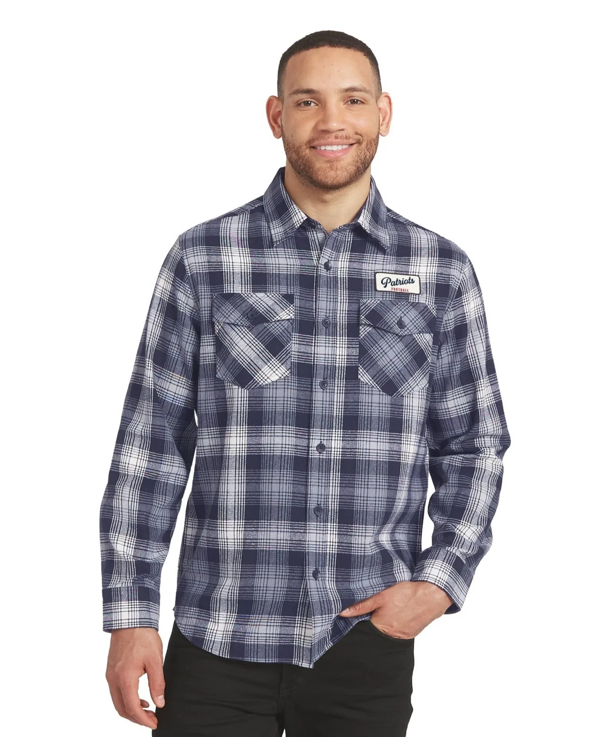 Darius Rucker Collection by Fanatics New England Patriots Plaid Button-Up Flannel Shirt