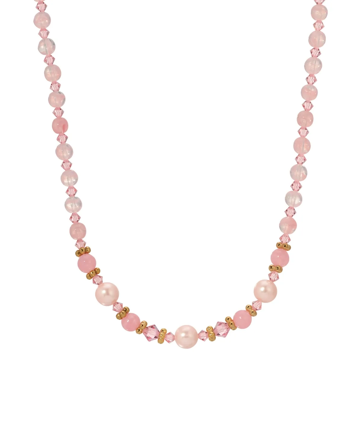 Gold-Tone Pink Multi Bead Necklace by 2028
