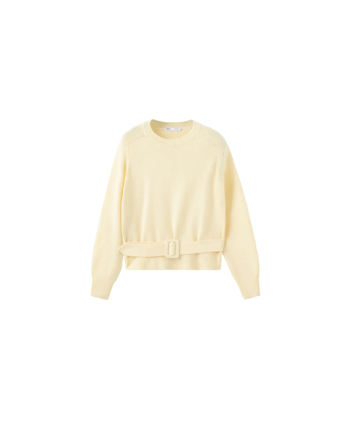 Crewneck Long-Sleeve Belted Sweater