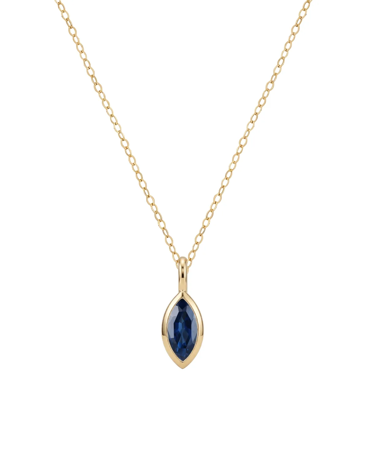 Sapphire Marquise-Cut Pendant Necklace (1/2 ct. t.w.) in 14k Gold by Macy's