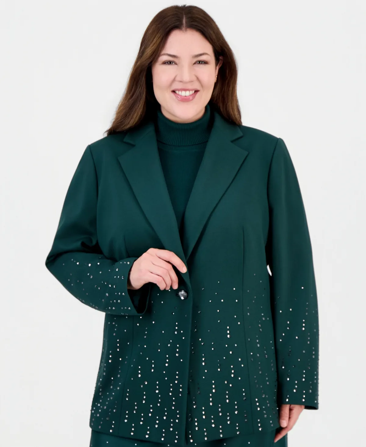 Droplet-Embellished Statement Blazer