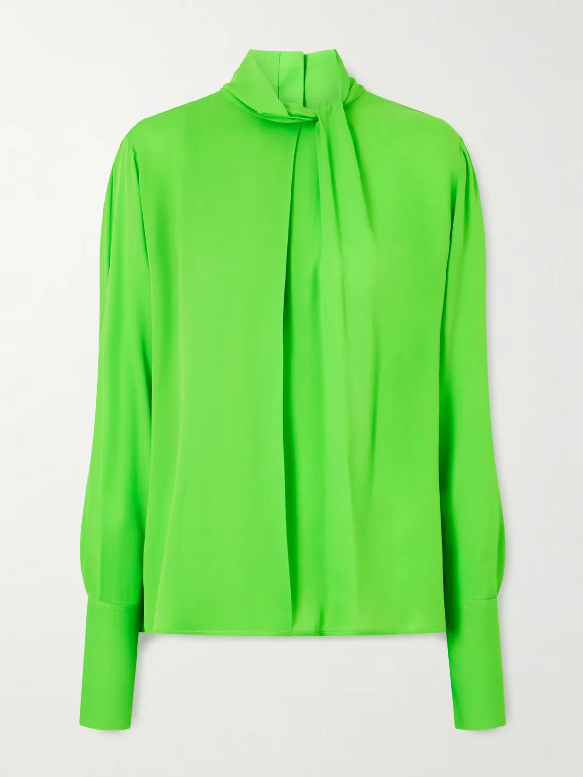 - Cutout Draped Pleated Silk-georgette Blouse -