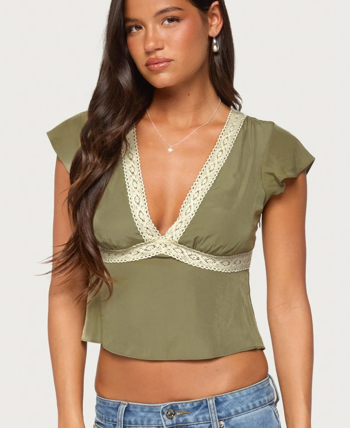 Kaela Lacey Flutter Sleeve Top