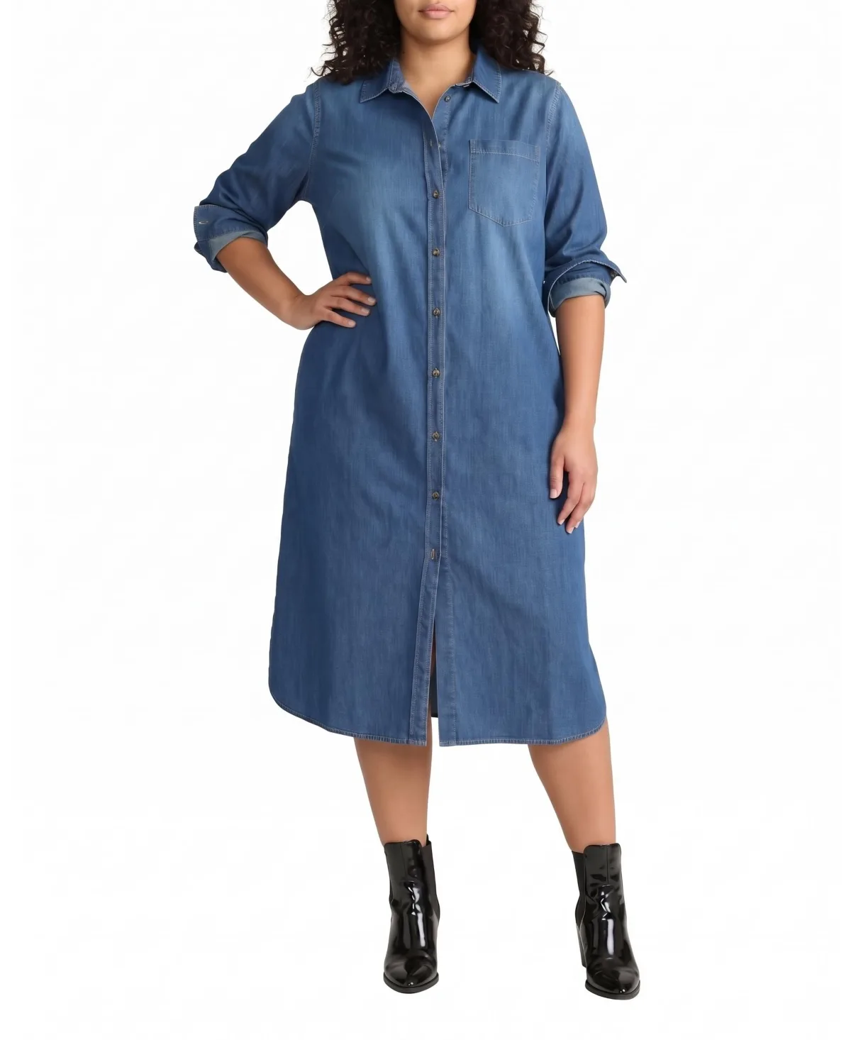 Odeon Stretch Cotton Chambray Shirtdress