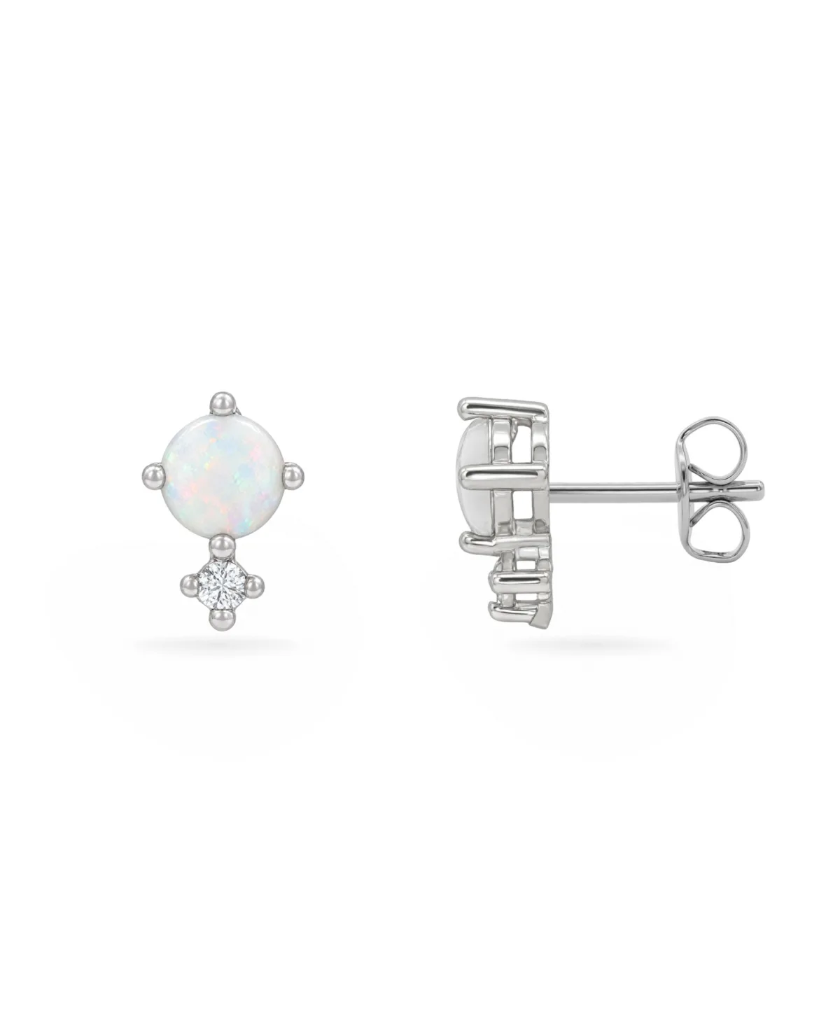 Giani Bernini Cubic Zirconia and Opal Sterling Silver Stud Earrings