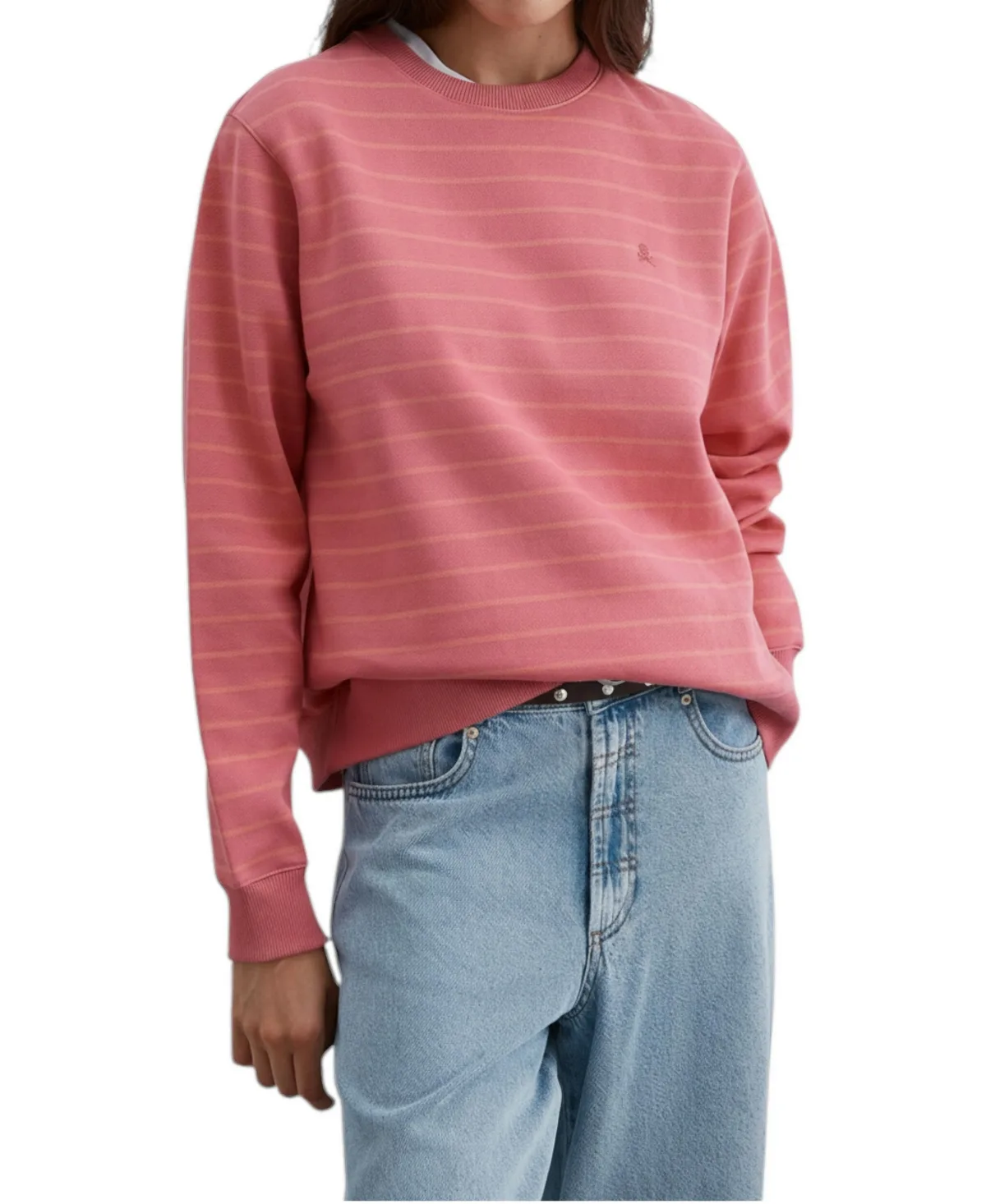 Basic Cotton Crewneck Long-Sleeve Sweatshirt