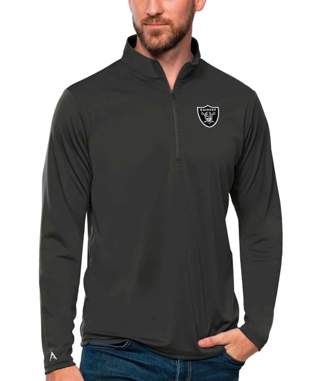 Las Vegas Raiders Tribute Quarter-Zip Lightweight Pullover Top