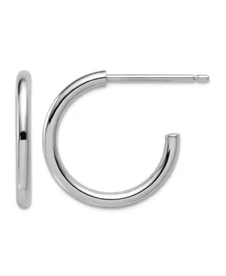 Solid 950 Platinum 2mm C Hoop Post Earrings 18mm 25mm 35mm by Curata