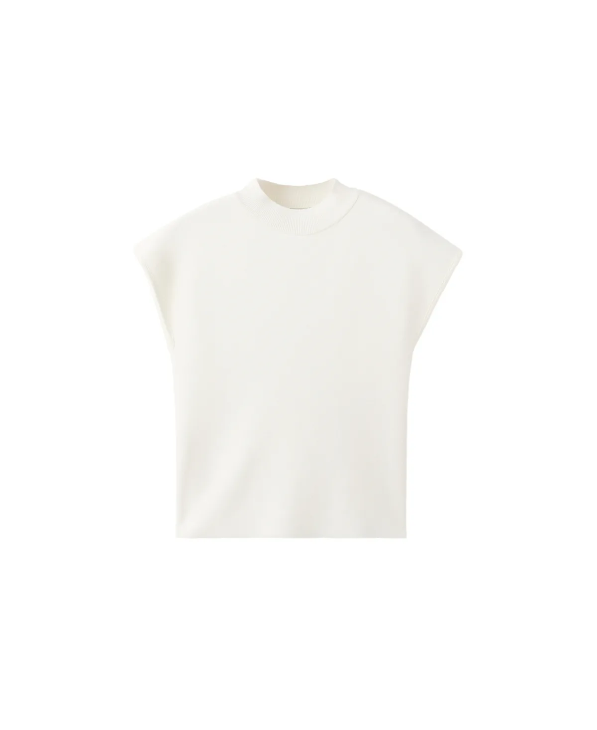 Dumin Short-Sleeve Mock Neck Fitted Sweater