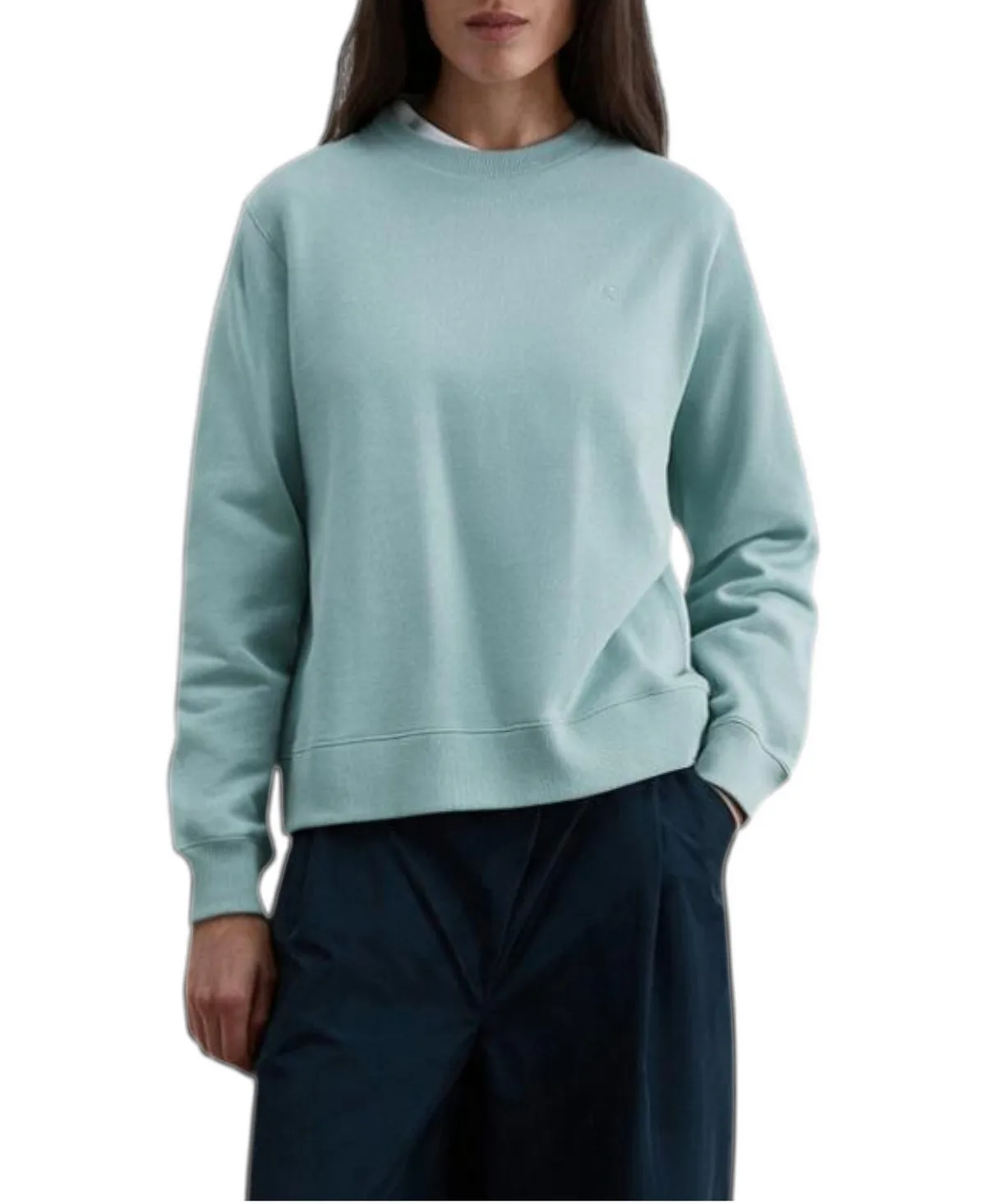 Basic Cotton Crewneck Long-Sleeve Sweatshirt