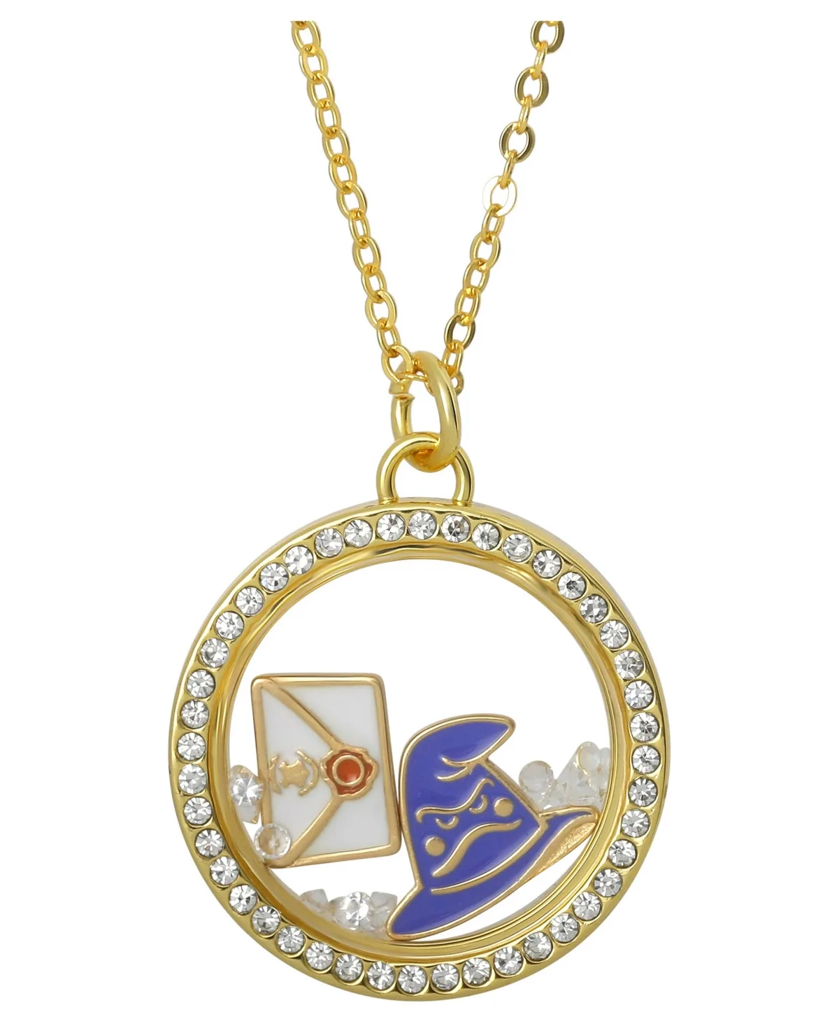 Harry Potter Welcome to Hogwarts Shaker Pendant Necklace with Crystals - 18+1 by Harry Potter