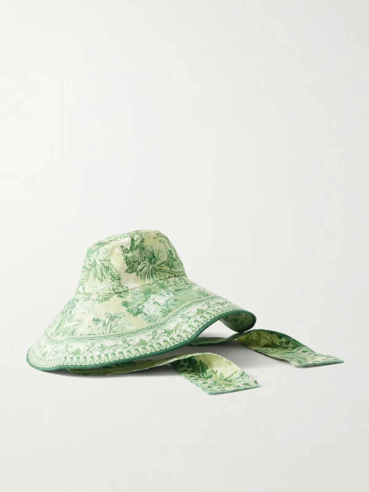 - Sara Embroidered Printed Linen Sunhat -