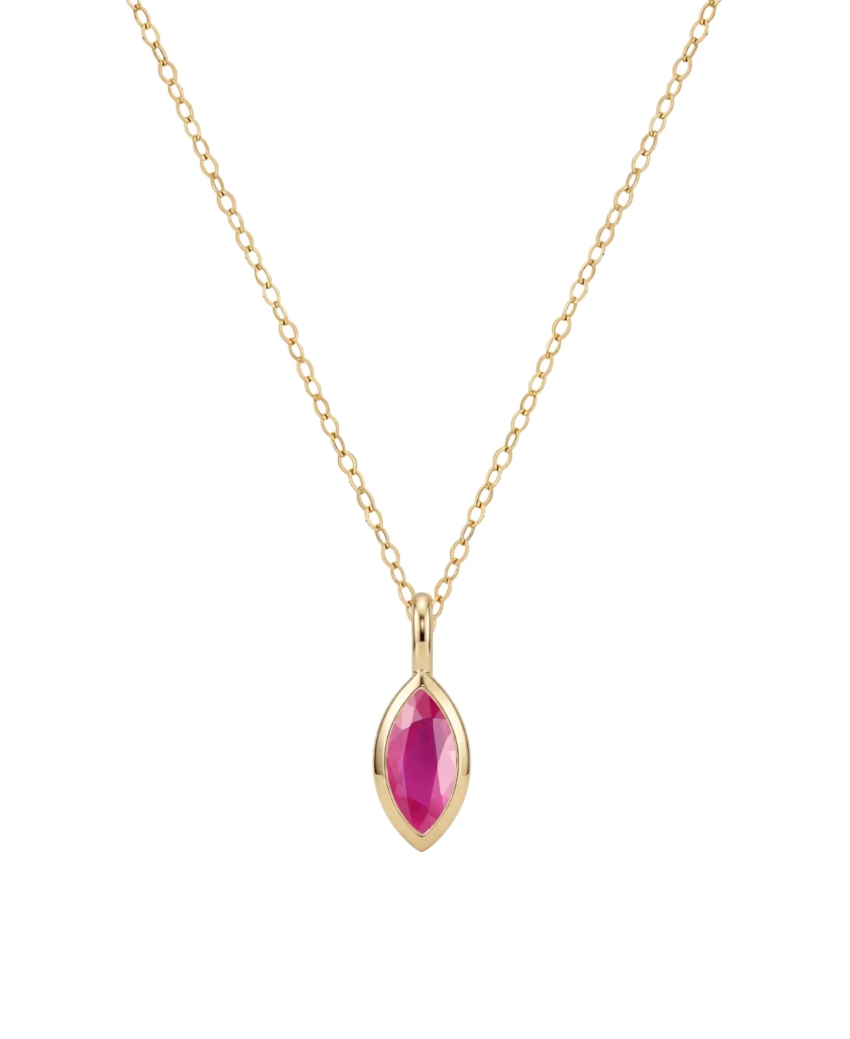 Ruby Marquise-Cut Bezel Pendant Necklace (3/8 ct. t.w.) in 14k Gold by Macy's