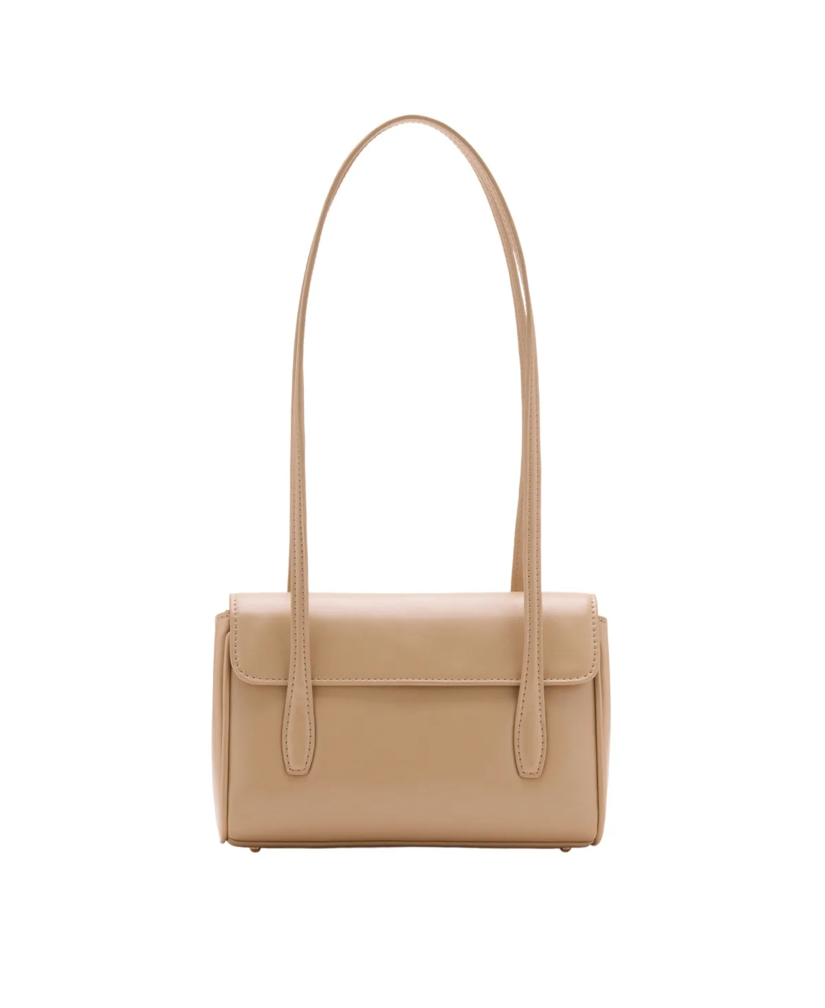 Strap Small-Sized Faux Leather Flap Closure Shoulder Bag