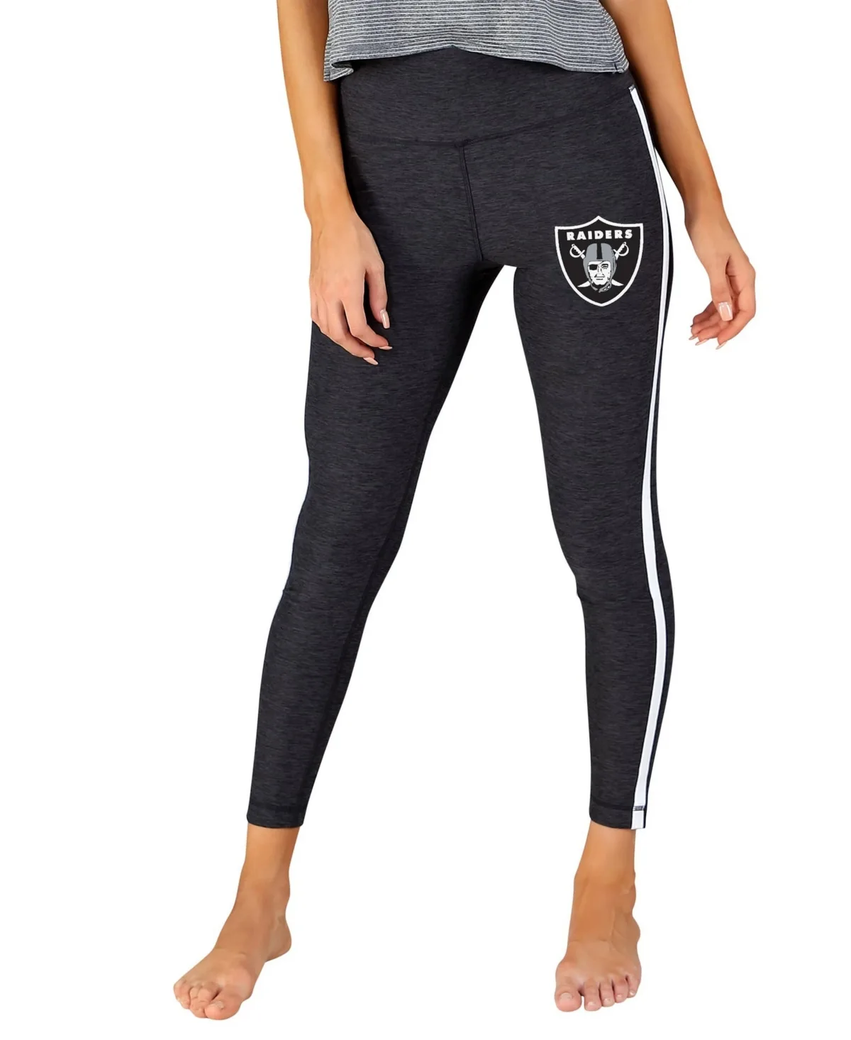 Charcoal/White Las Vegas Raiders Centerline Knit Slounge Leggings