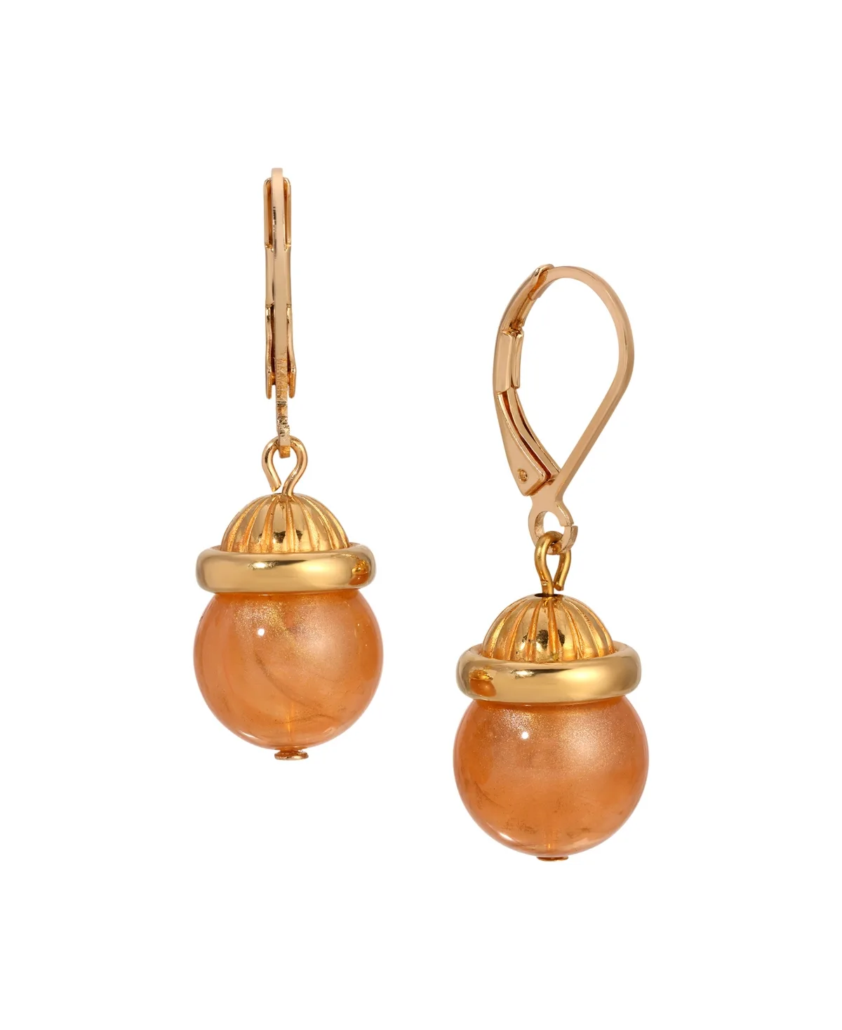 Gold-Tone Bead Drop Earrings
