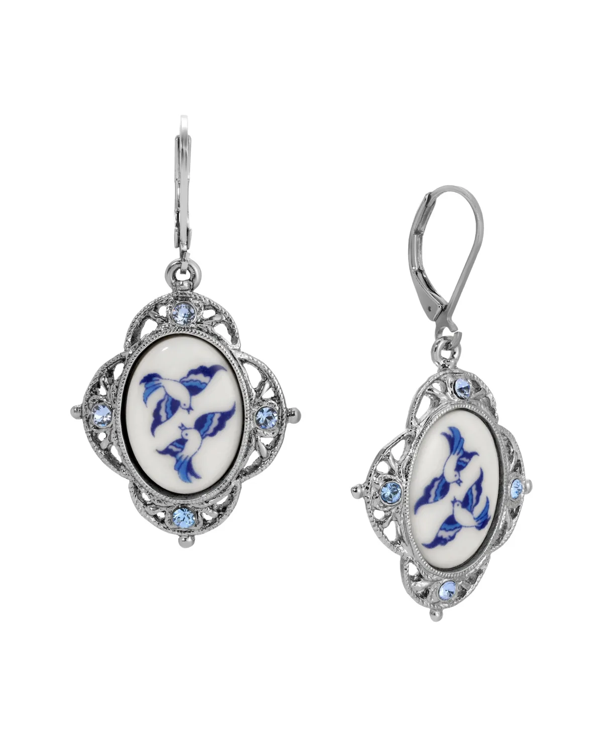 Crystal Silver-Tone Willow Earrings by 2028