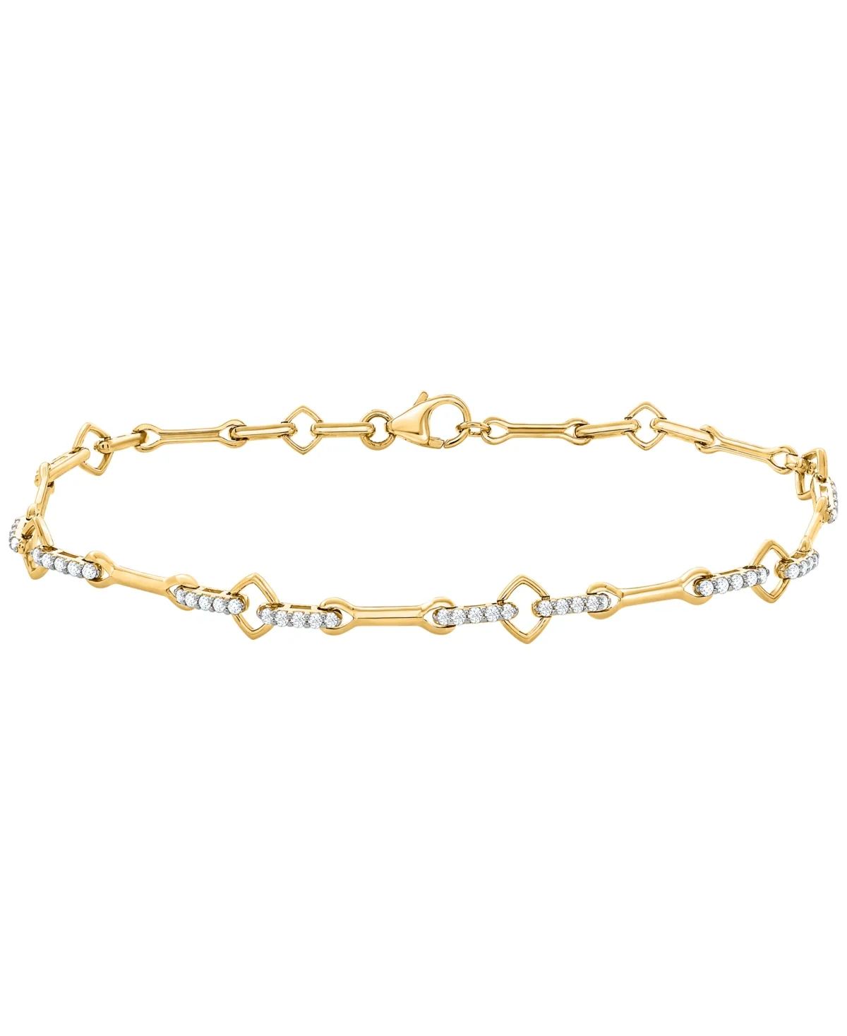 Diamond Geo Bracelet (1/2 ct. t.w.) in 10k Yellow Gold by Esme Fine Jewelry