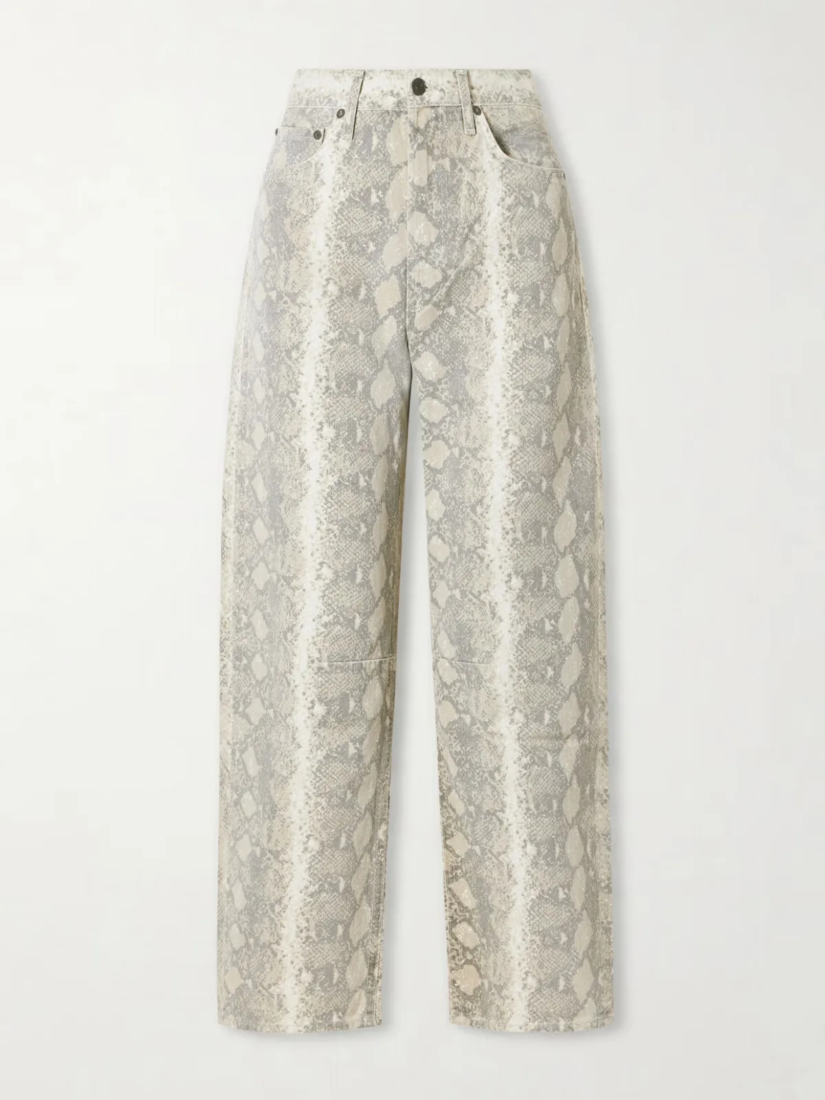 - Miro Snake-print Mid-rise Wide-leg Jeans -