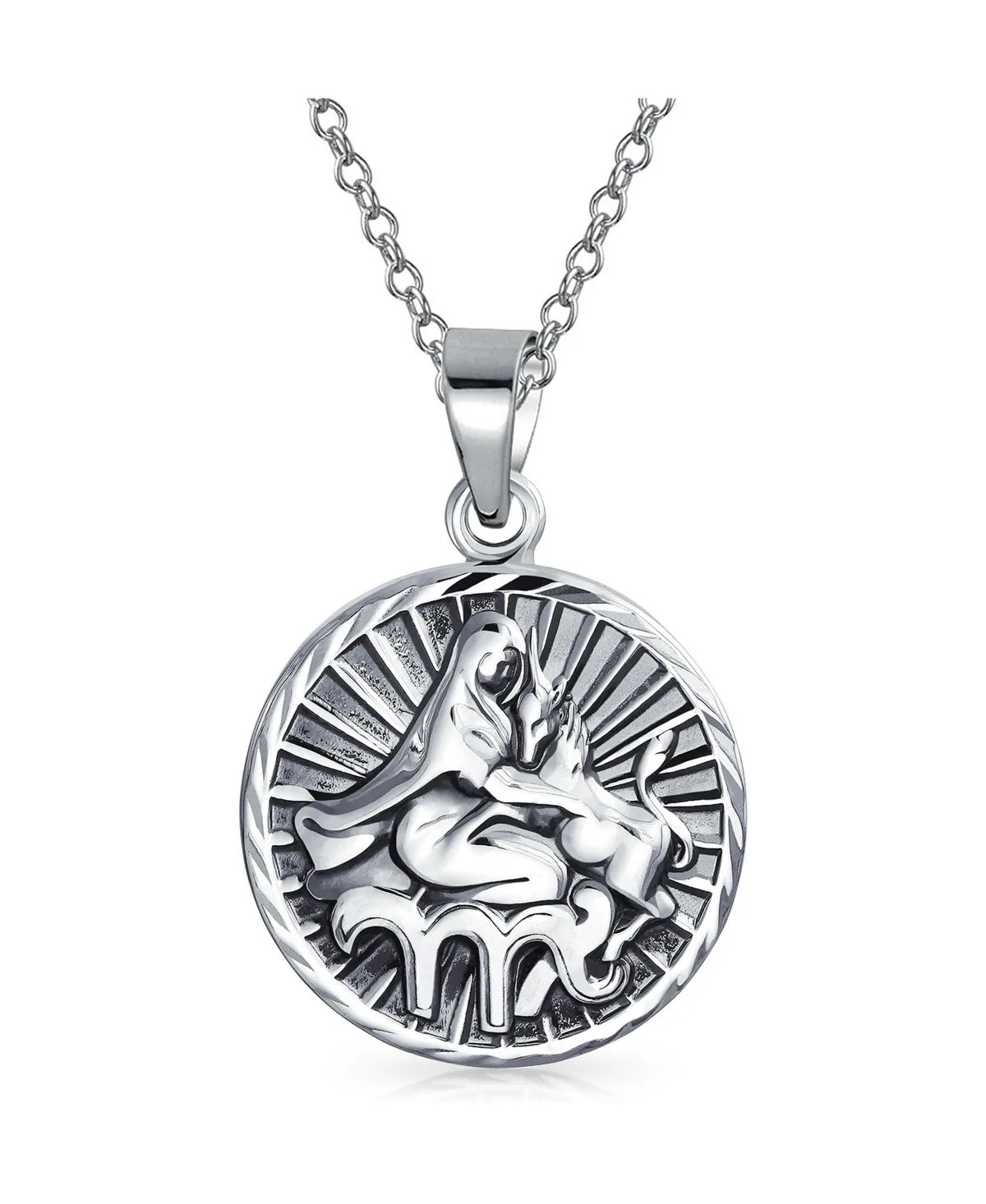 Astrology Zodiac Sign Virgo Pendant Round Necklace.925 Sterling Silver by Bling Jewelry