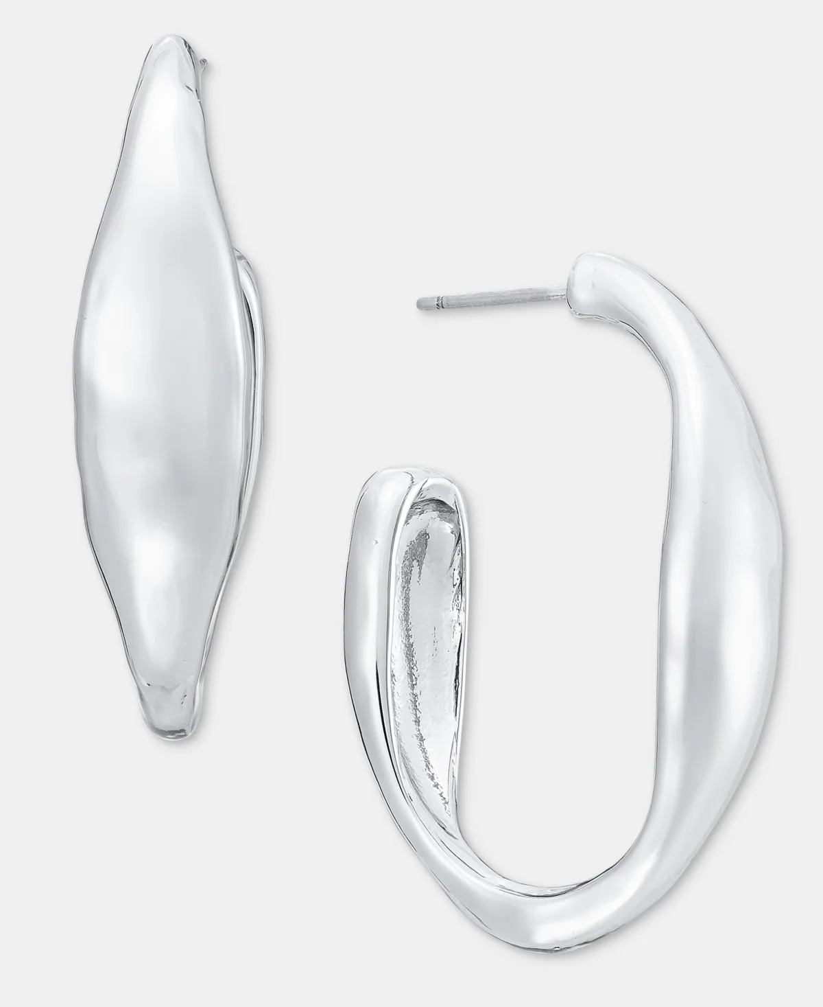 Medium Textured Hoop Earrings