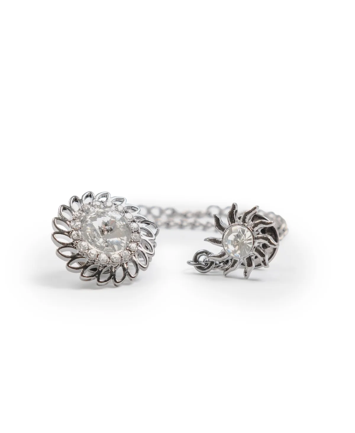 Floral Chain Crystal Lapel Pin by Construct