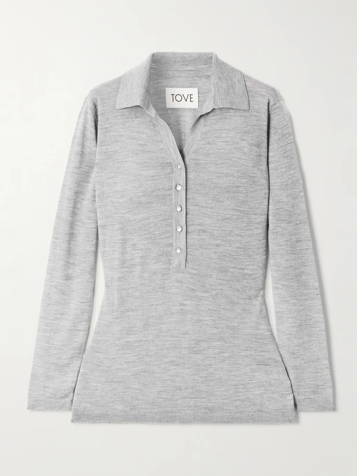- Austine Wool And Silk-blend Polo Shirt -