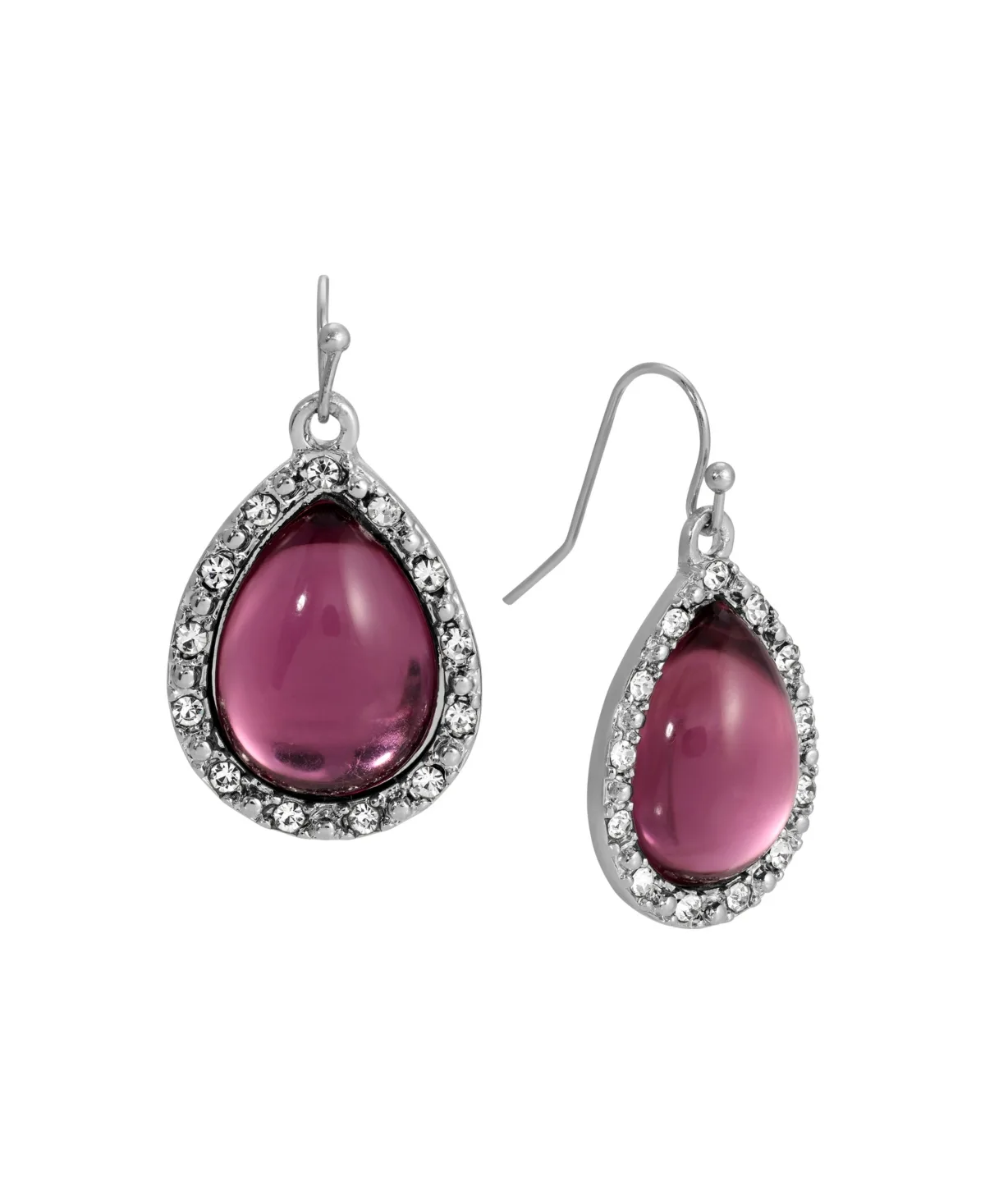 Silver-Tone Crystal Teardrop Earrings by 2028