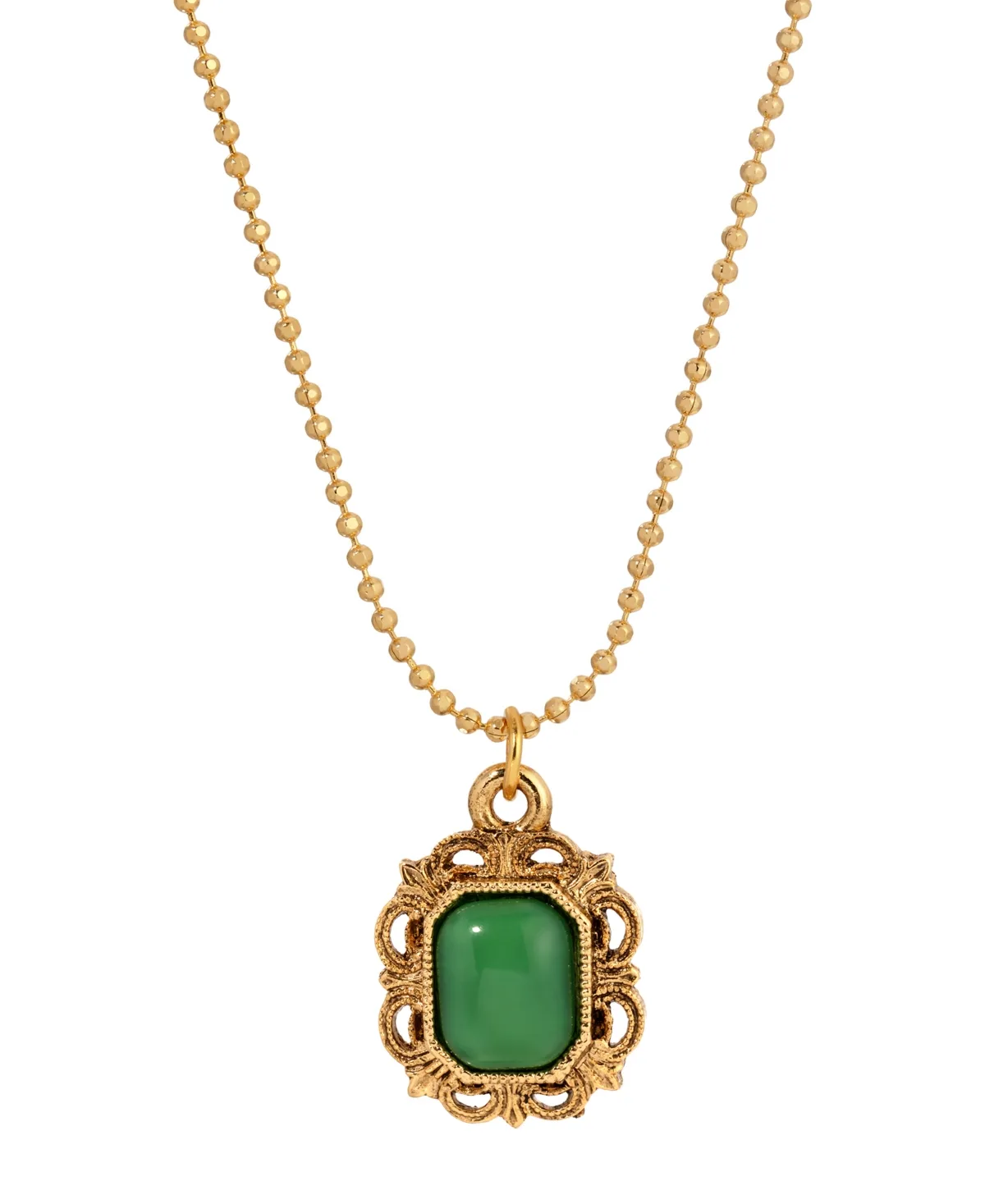 Gold-Tone Rectangle Stone Necklace by 2028