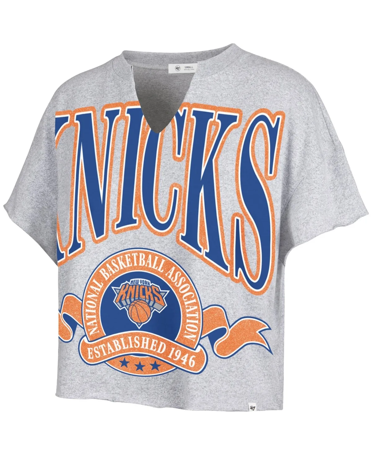 New York Knicks Banners Out Oversized Notch Neck T-Shirt