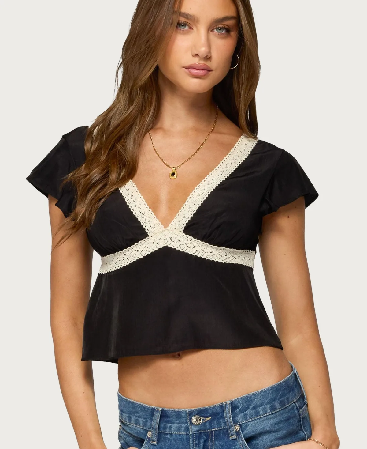 Kaela Lacey Flutter Sleeve Top