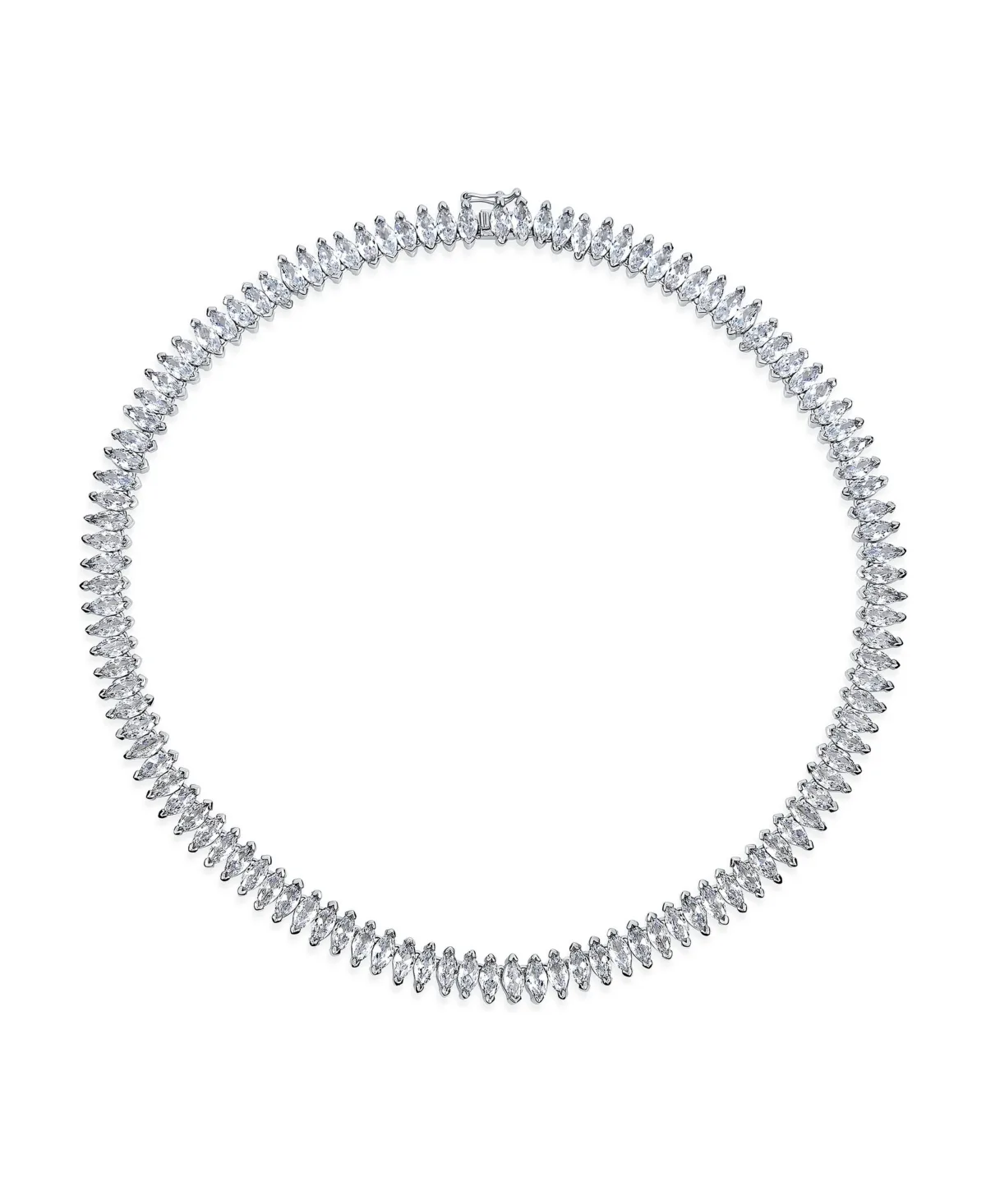 Elegant Cocktail Gold Tone Cz Statement Tennis Necklace Silver Plated by Bling Jewelry