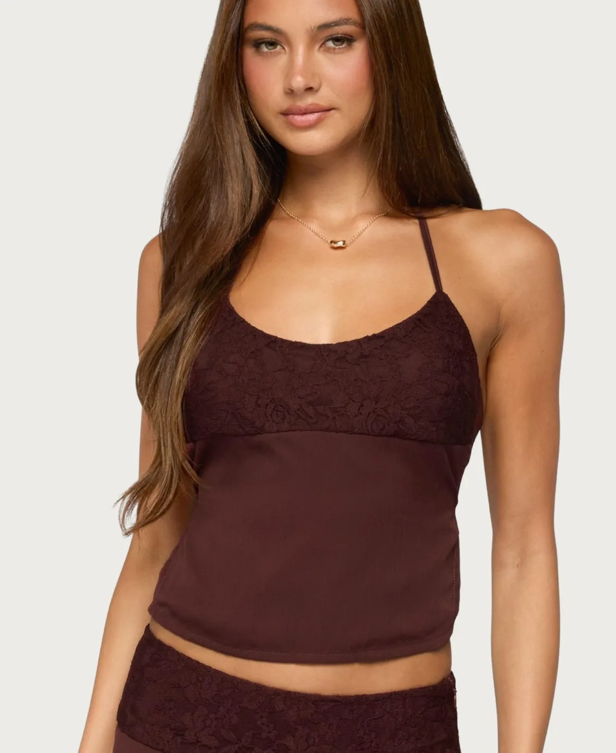Evia Lacey Backless Halter Top